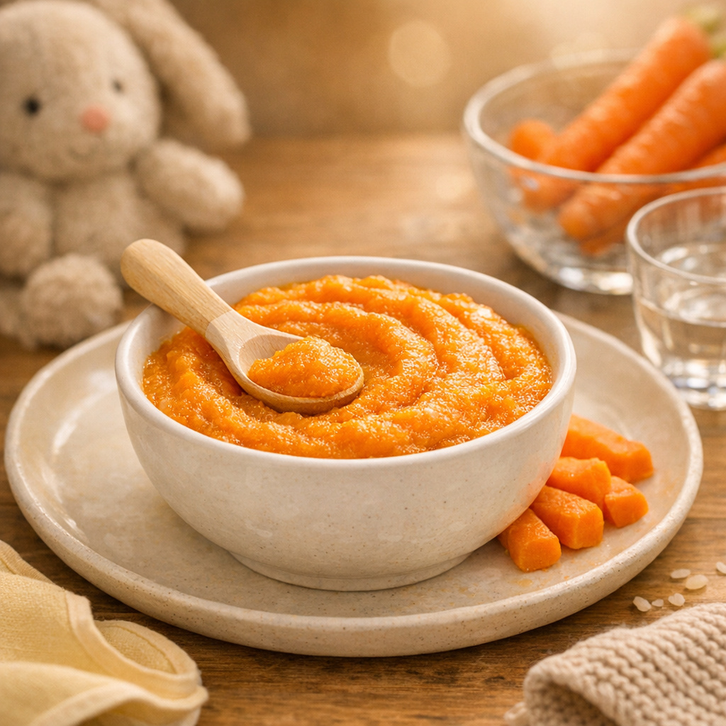 Erster Karottenbrei ab 6 Monate – mildes Grundrezept für den Beikoststart