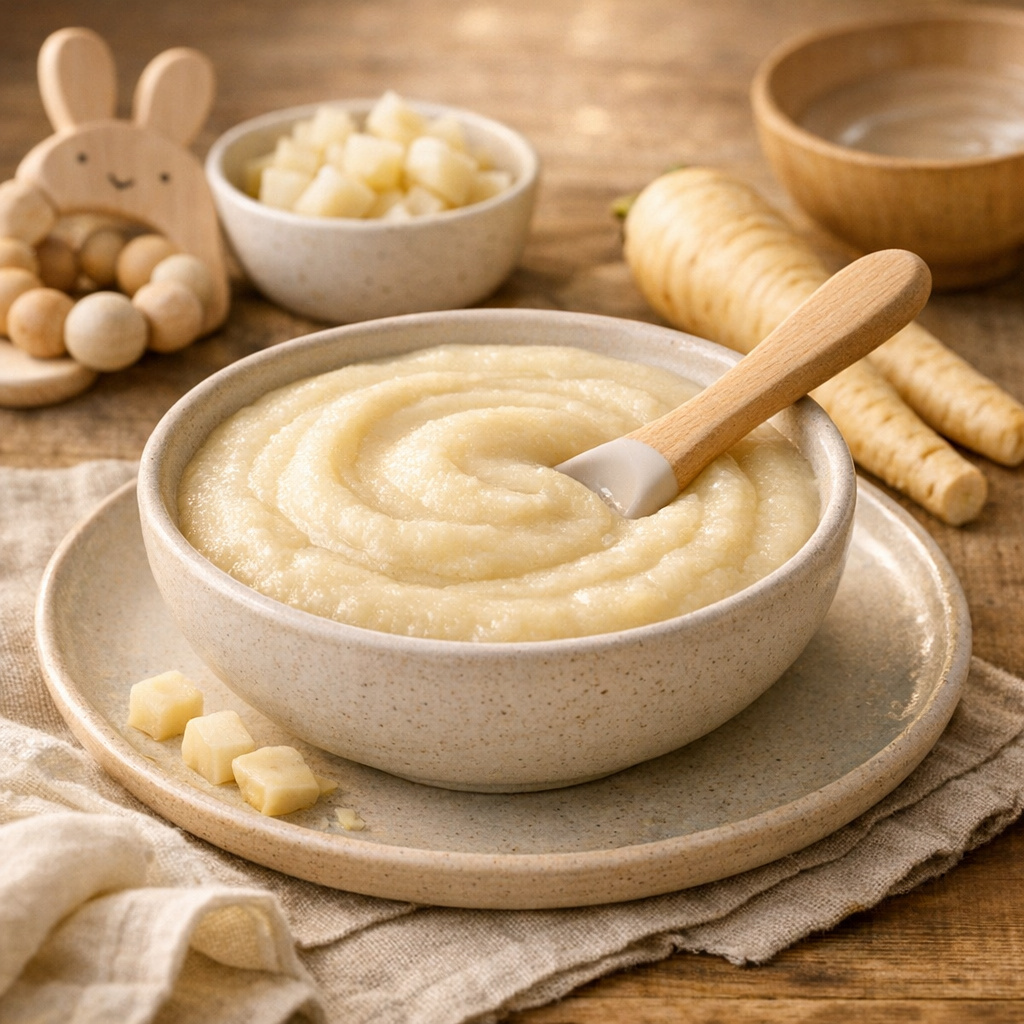 Pastinakenbrei für Babys ab dem 5. Monat – besonders sanft und gut verträglich