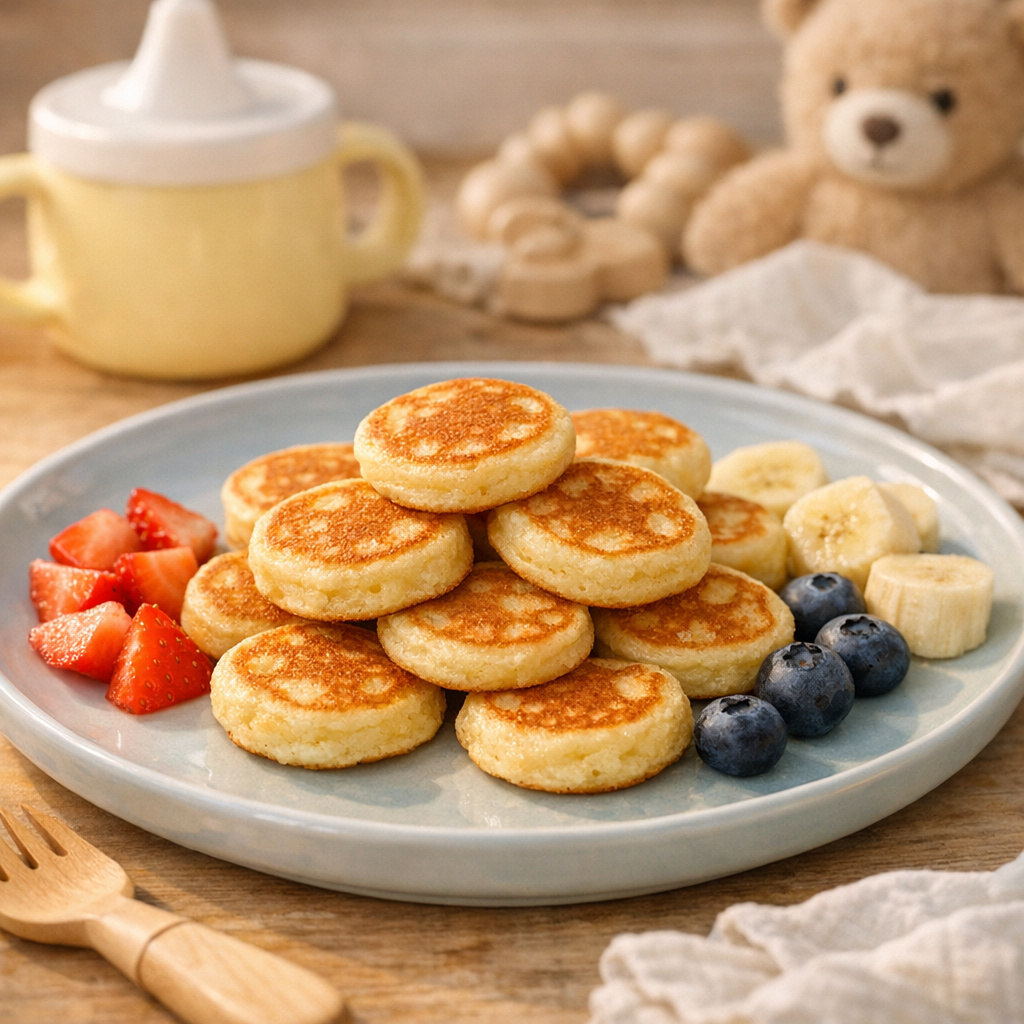 Quark-Mini-Pfannkuchen für Babys: proteinreich, weich & ohne Zucker