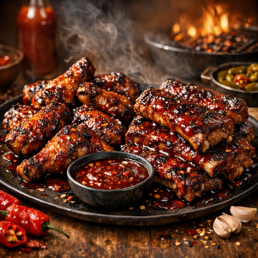 Ghost-Pepper BBQ-Glaze: Scharfes Finish für Wings und Rippchen